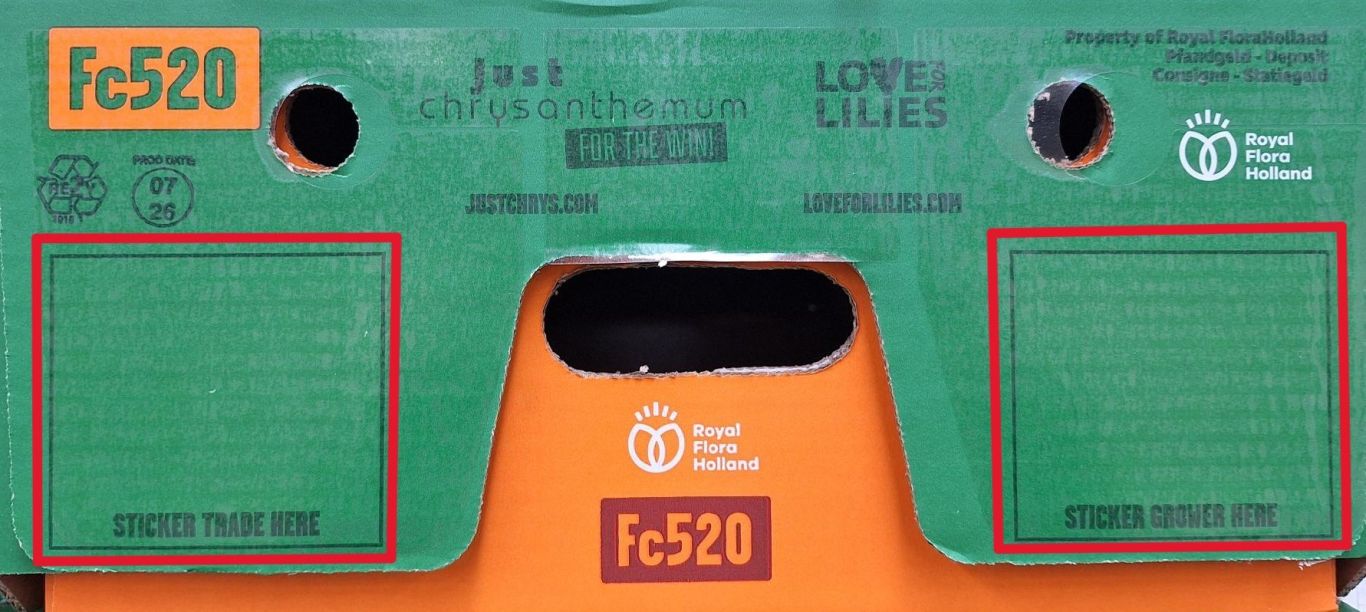 Nieuwe deksel met rode vakken