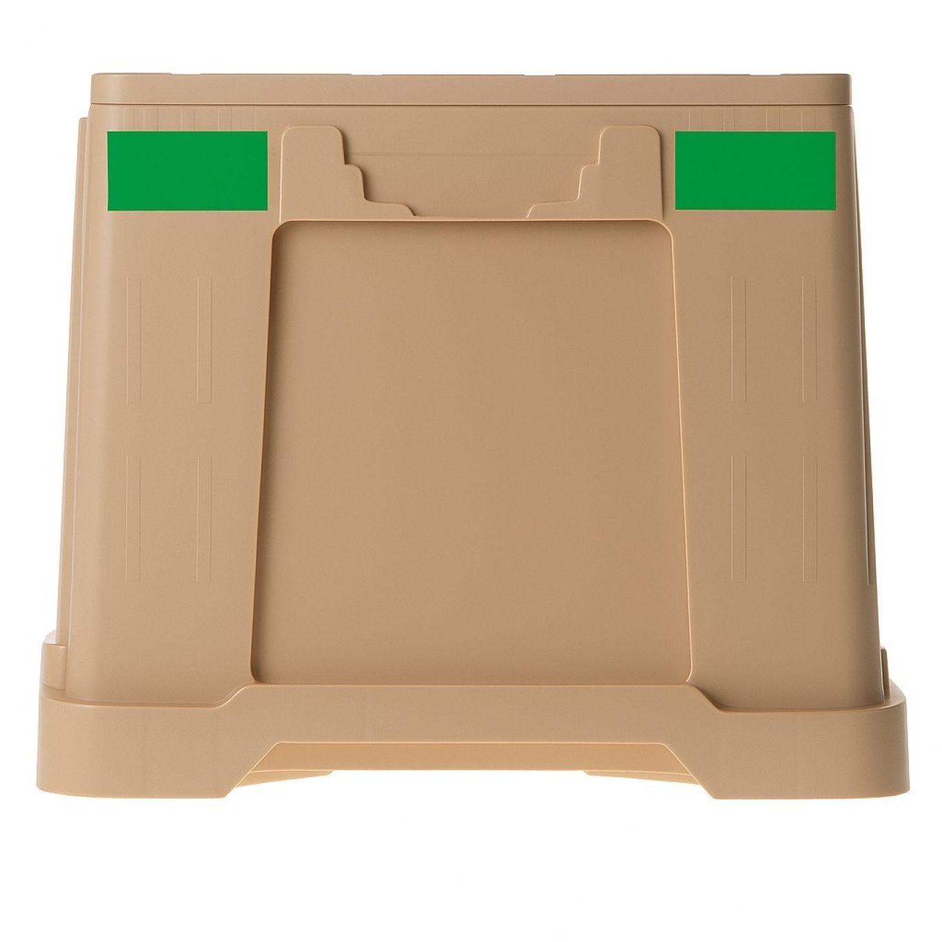 Voorkant emmer met groen vlak